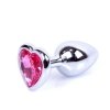 Korek analny z diamentem serce Jewellery Silver  Heart PLUG- Pink